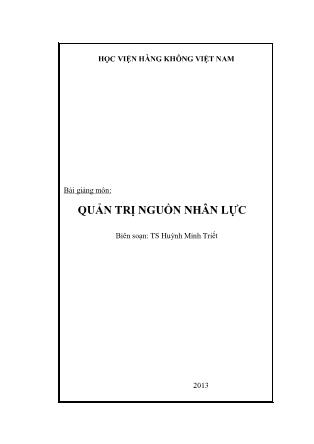 Giáo trình Quản trị nguồn nhân lực