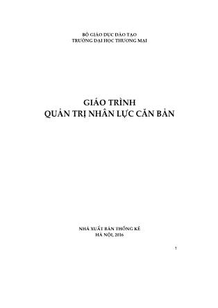 Giáo trình Quản trị nhân lực căn bản (Phần 1)