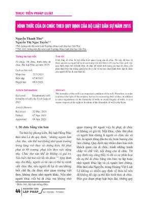 Hình thức của di chúc theo quy định của bộ luật dân sự năm 2015