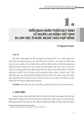 Kiến nghị hoàn thiện quy định về người lao động Việt Nam đi làm việc ở nước ngoài theo hợp đồng