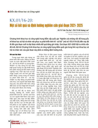 KX.01/16-20: Một số kết quả và định hướng nghiên cứu giai đoạn 2021- 2025