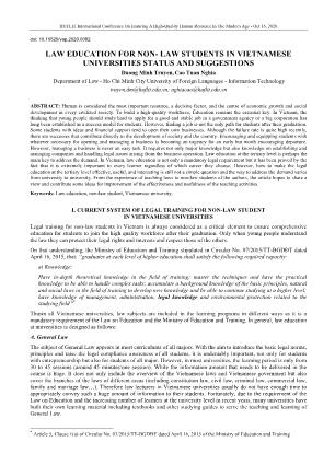 Law education for non - Law students in vietnamese universities status and suggestions
