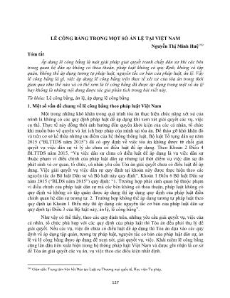 Lẽ công bằng trong một số án lệ tại Việt Nam