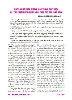 Một số khó khăn, vướng mắc trong phát hiện, xử lý vi phạm quy định về khai thác cát, sỏi lòng sông