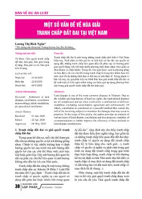 Một số vấn đề về hòa giải tranh chấp đất đai tại Việt Nam