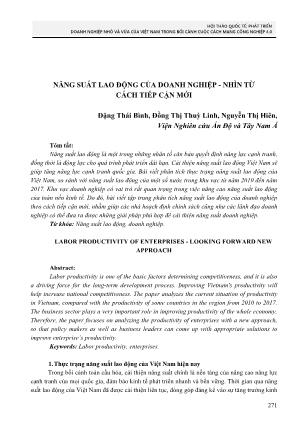 Năng suất lao động của doanh nghiệp - Nhìn từ cách tiếp cận mới