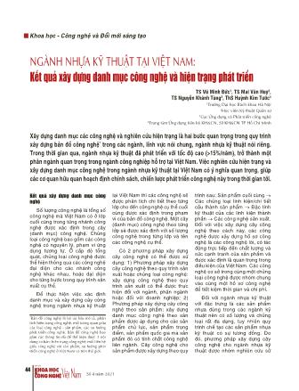 Ngành nhựa kỹ thuật tại Việt Nam: Kết quả xây dựng danh mục công nghệ và hiện trạng phát triển
