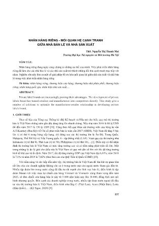 Nhãn hàng riêng - Mối quan hệ cạnh tranh giữa nhà bán lẻ và nhà sản xuất