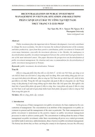 Phân cấp quản lý đầu tư công tại Việt Nam: Thực trạng và giải pháp