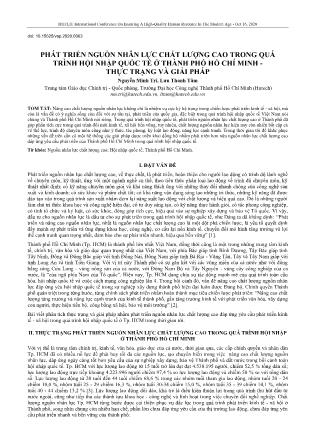 Phát triển nguồn nhân lực chất lượng cao trong quá trình hội nhập quốc tế ở Thành phố Hồ Chí Minh - Thực trạng và giải pháp