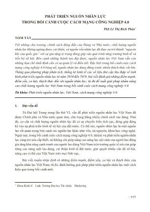 Phát triển nguồn nhân lực trong bối cảnh cuộc cách mạng công nghiệp 4.0