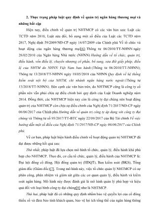Quy định pháp luật về quản trị ngân hàng thương mại Cổ phần (Phần 2)