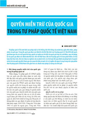 Quyền miễn trừ của quốc gia trong tư pháp quốc tế Việt Nam