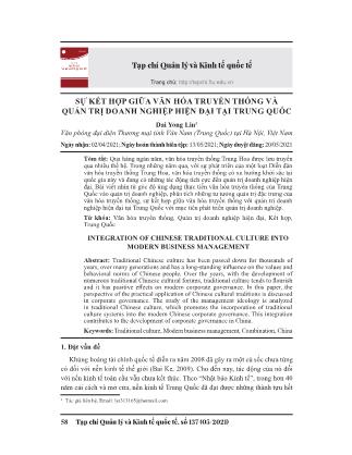 Sự kết hợp giữa văn hóa truyền thống và quản trị doanh nghiệp hiện đại tại Trung Quốc
