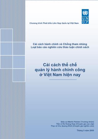 Tài liệu Cải cách thể chế quản lý hành chính công ở Việt Nam hiện nay