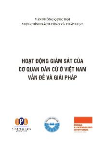 Tài liệu Hoạt động giám sát của cơ quan dân cử ở Việt Nam vấn đề và giải pháp (Phần 1)