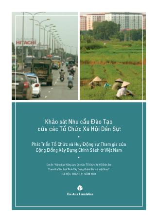 Tài liệu Khảo sát nhu cầu đào tạo của các tổ chức xã hội dân sự: Phát triển tổ chức và huy động sự tham gia của cộng đồng xây dựng chính sách ở Việt Nam