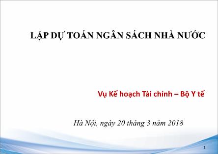 Tài liệu Lập dự toán ngân sách Nhà nước