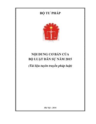 Tài liệu Nội dung cơ bản của bộ luật dân sự năm 2015