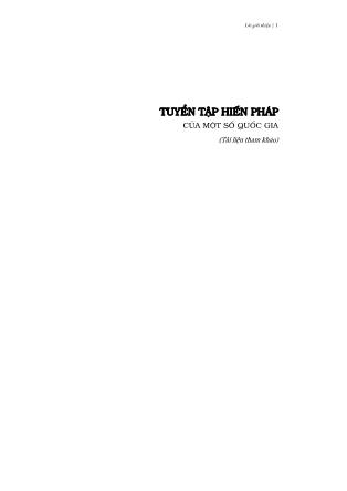 Tài liệu Tuyển tập hiến pháp của một số quốc gia