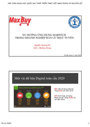 Tài liệu Xu hướng ứng dụng martech trong doanh nghiệp bán lẻ trực tuyến - Nguyễn Trường Phi