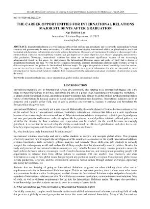 The career opportunities for international relations major students after graduation