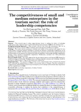 The competitiveness of small and medium enterprises in the tourism sector: The role of leadership competencies