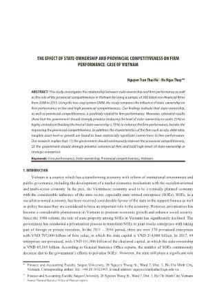 The effect of state-ownership and provincial competitiveness on firm performance: Case of Vietnam