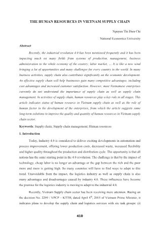 The human resources in Vietnam supply chain