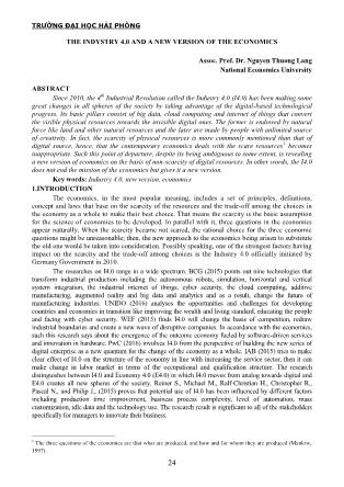The indystry 4.0 and a new version of the economics