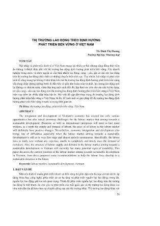Thị trường lao động theo định hướng phát triển bền vững ở Việt Nam