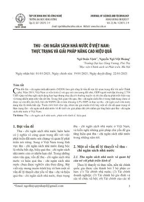 Thu - Chi ngân sách nhà nước ở Việt Nam: Thực trạng và giải pháp nâng cao hiệu quả