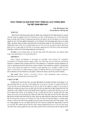 Thực trạng và giải pháp phát triển du lịch thông minh tại Việt Nam hiện nay