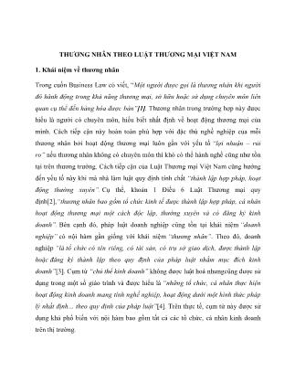Thương nhân theo luật thương mại Việt Nam (Phần 1)