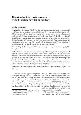 Tiếp cận dựa trên quyền con người trong hoạt động xây dựng pháp luật