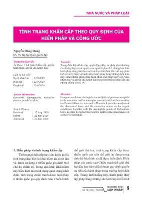 Tình trạng khẩn cấp theo quy định của hiến pháp và công ước
