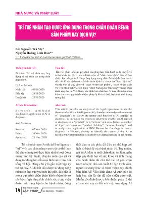 Trí tuệ nhân tạo được ứng dụng trong chẩn đoán bệnh: Sản phẩm hay dịch vụ?
