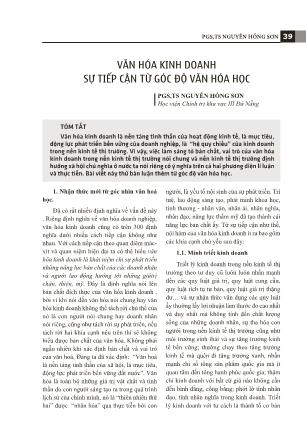 Văn hóa kinh doanh sự tiếp cận từ góc độ văn hóa học