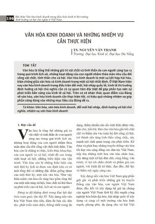 Văn hóa kinh doanh và những nhiệm vụ cần thực hiện