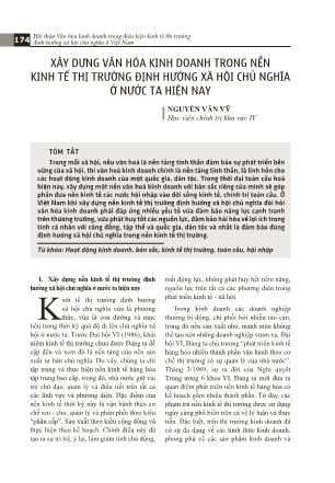 Xây dựng văn hóa kinh doanh trong nền kinh tế thị trường định hướng Xã hội chủ nghĩa ở nước ta hiện nay