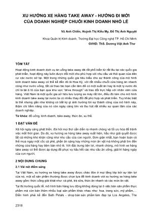 Xu hướng xe hàng take away - Hướng đi mới của doanh nghiệp chuỗi kinh doanh nhỏ lẻ