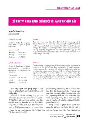 Xử phạt vi phạm hành chính đối với hành vi chiếm đất